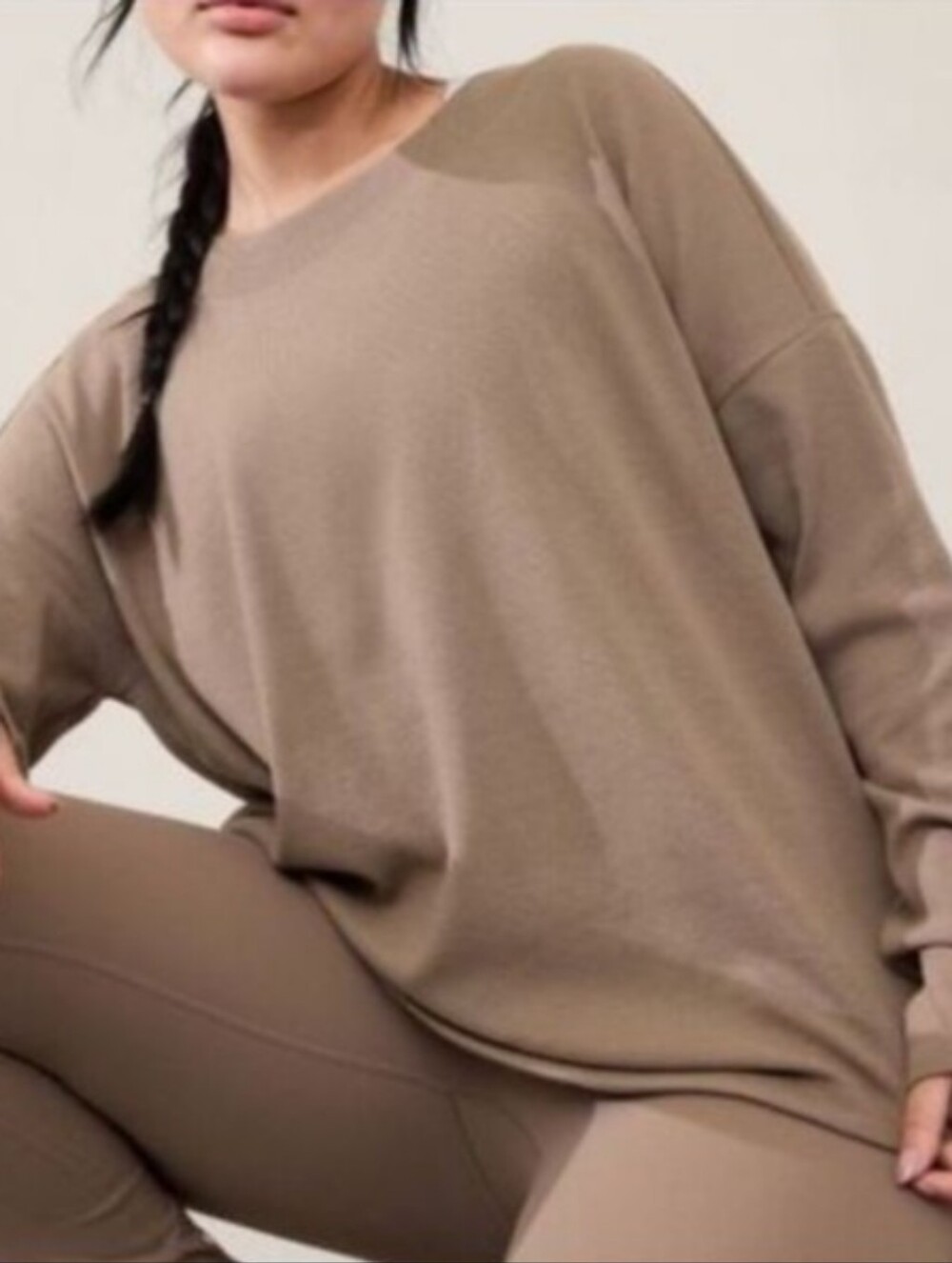 NWT Athleta Women's Presence Sweater Sz XS TP in cotton blend, pullover, V back
